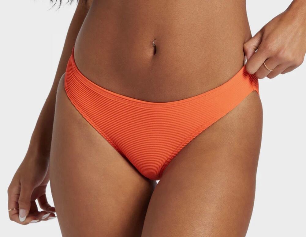 Billabong Coral Tanlines Lowrider Ribbed Swim Bikini Bottom XL NWOT